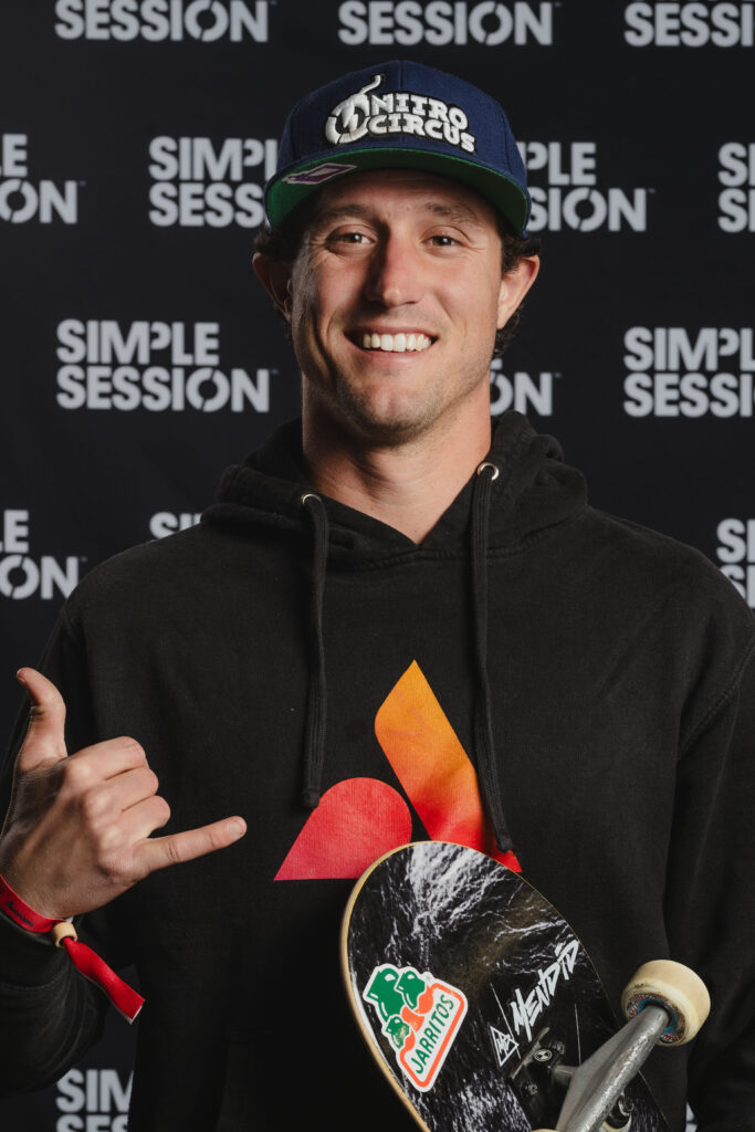 Beaver Fleming at Simple Session with skateboard