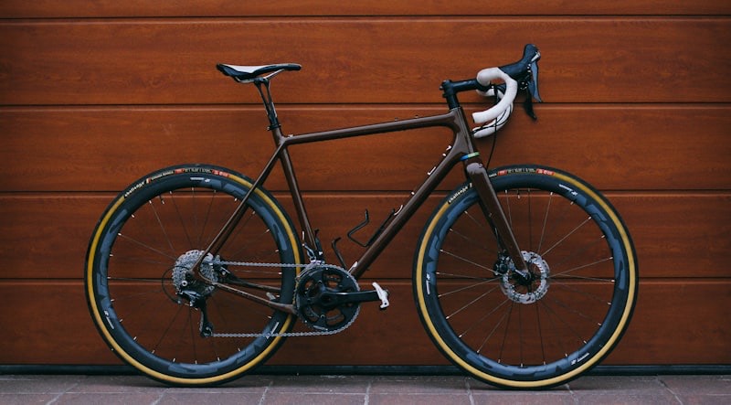 Mountain biker on a forest trail